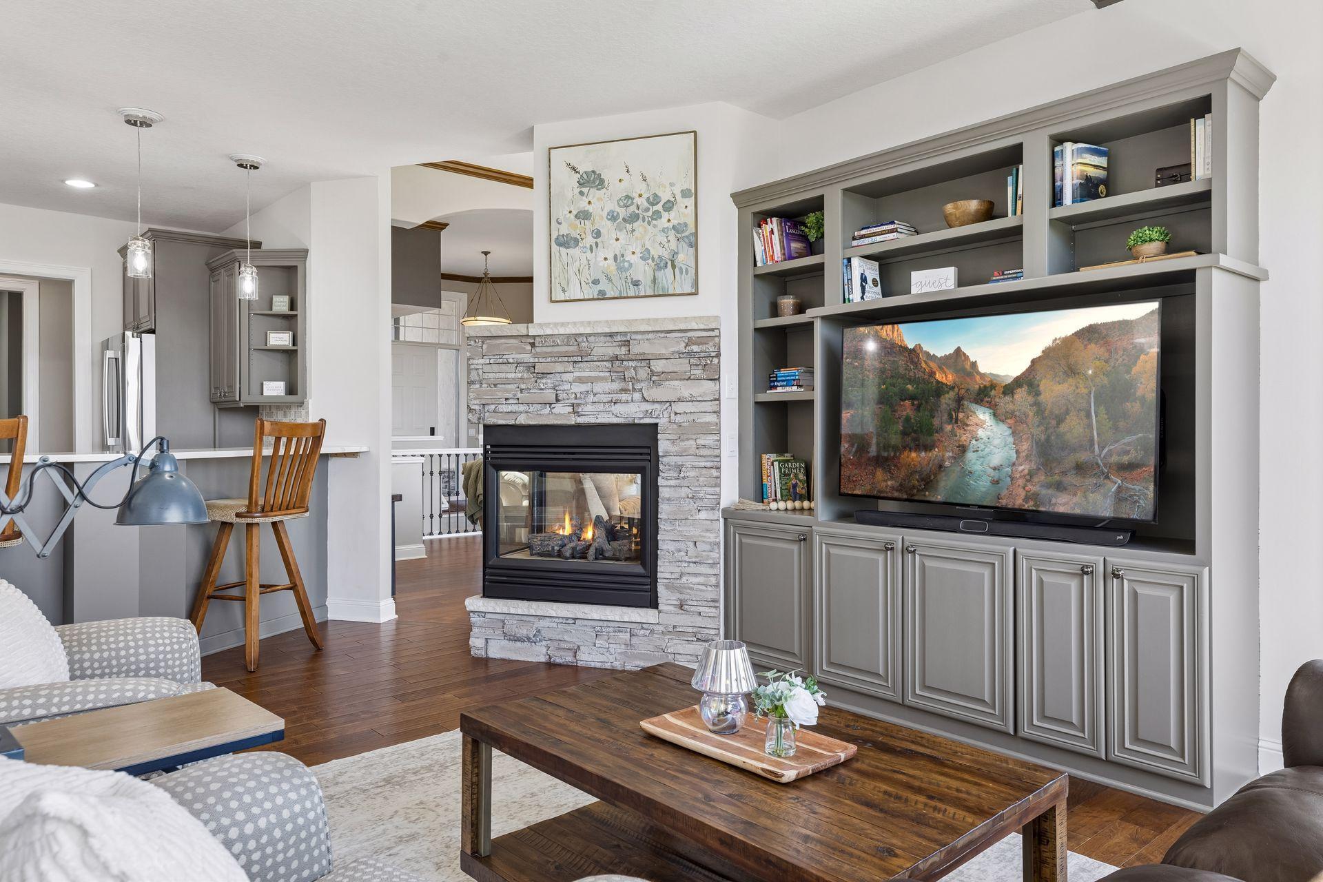 Hearth room off kitchen. Great for TV, reading, small group gatherings.