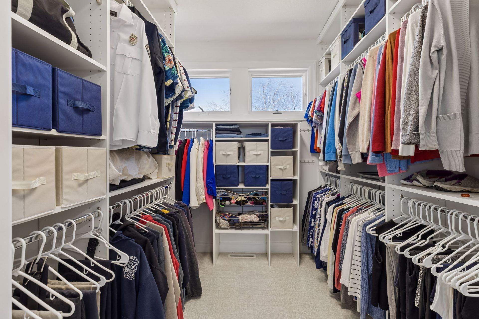 Primary closet with custom organizers