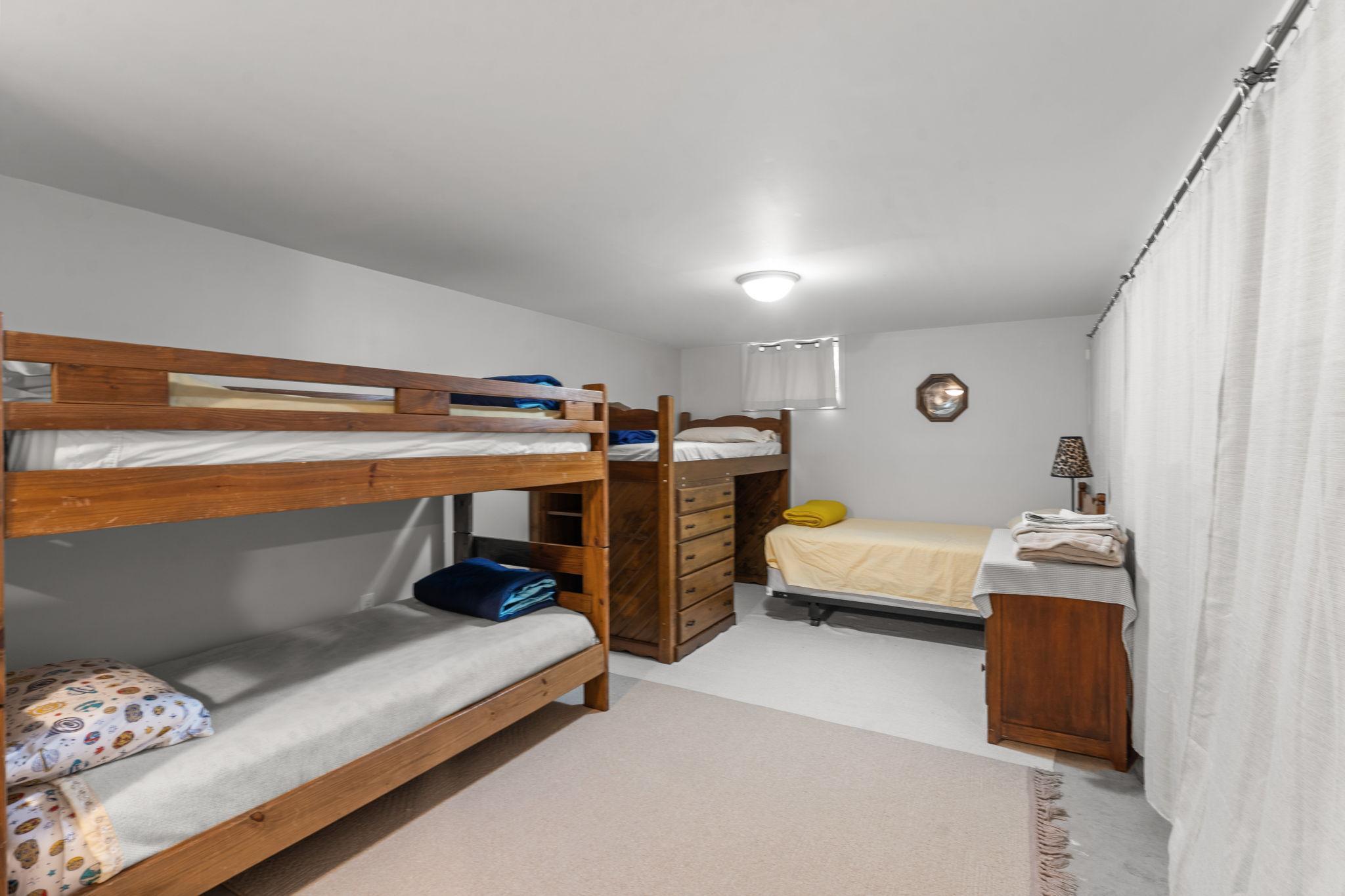 Lots of room for activities in this partially finished basement space!