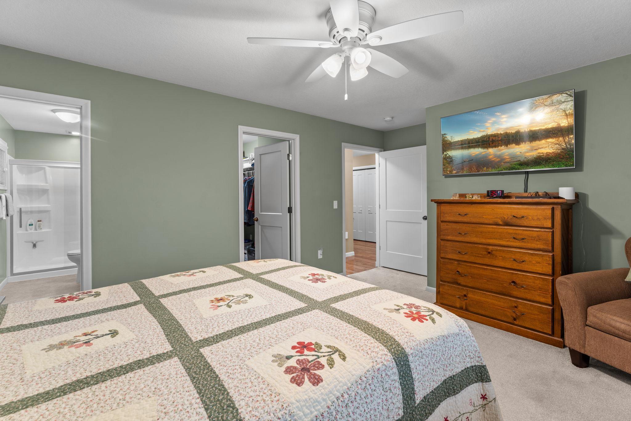 Ensuite bathroom and walk-in closet.