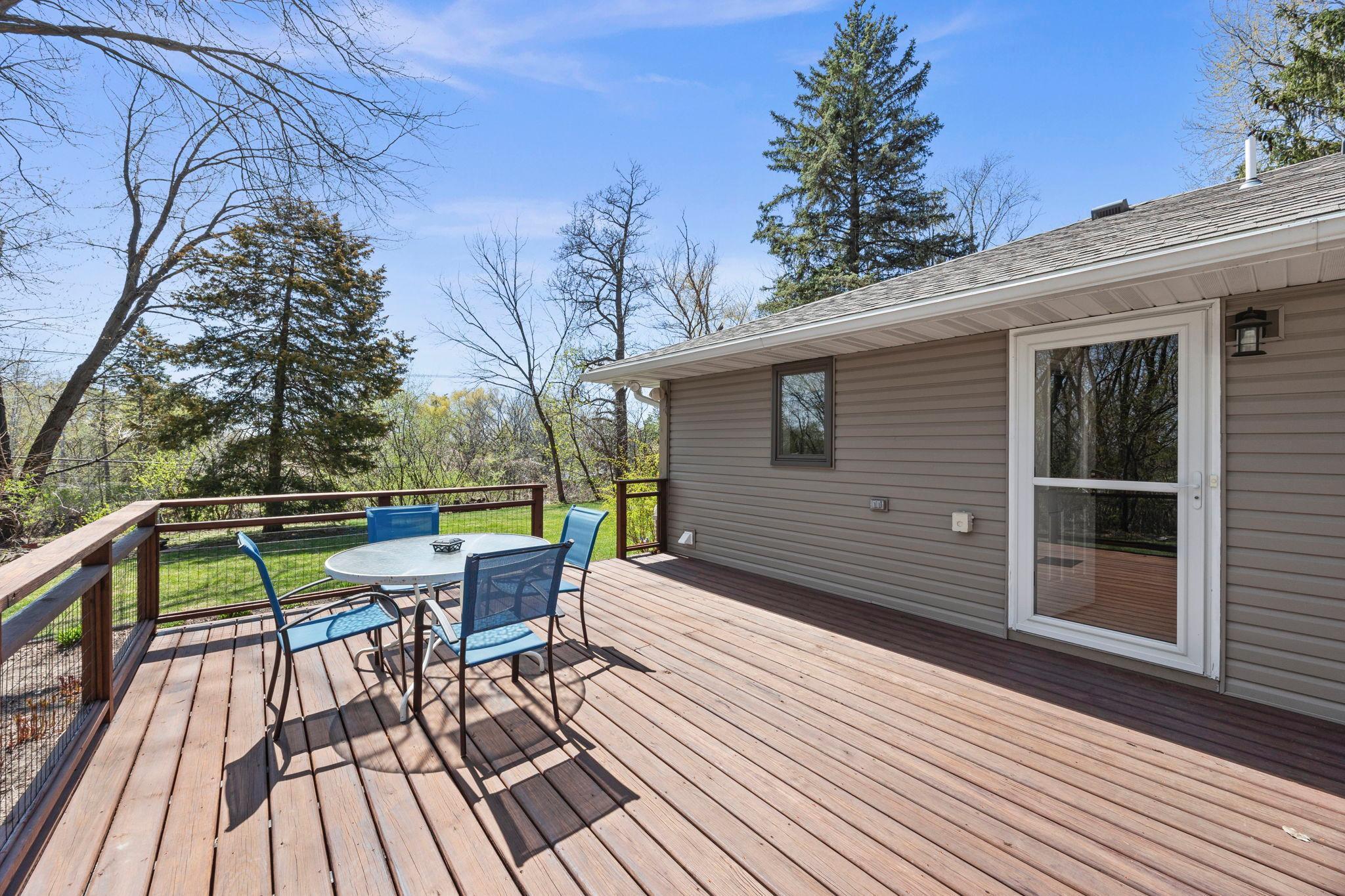 Just off the kitchen, this deck captures the sun!