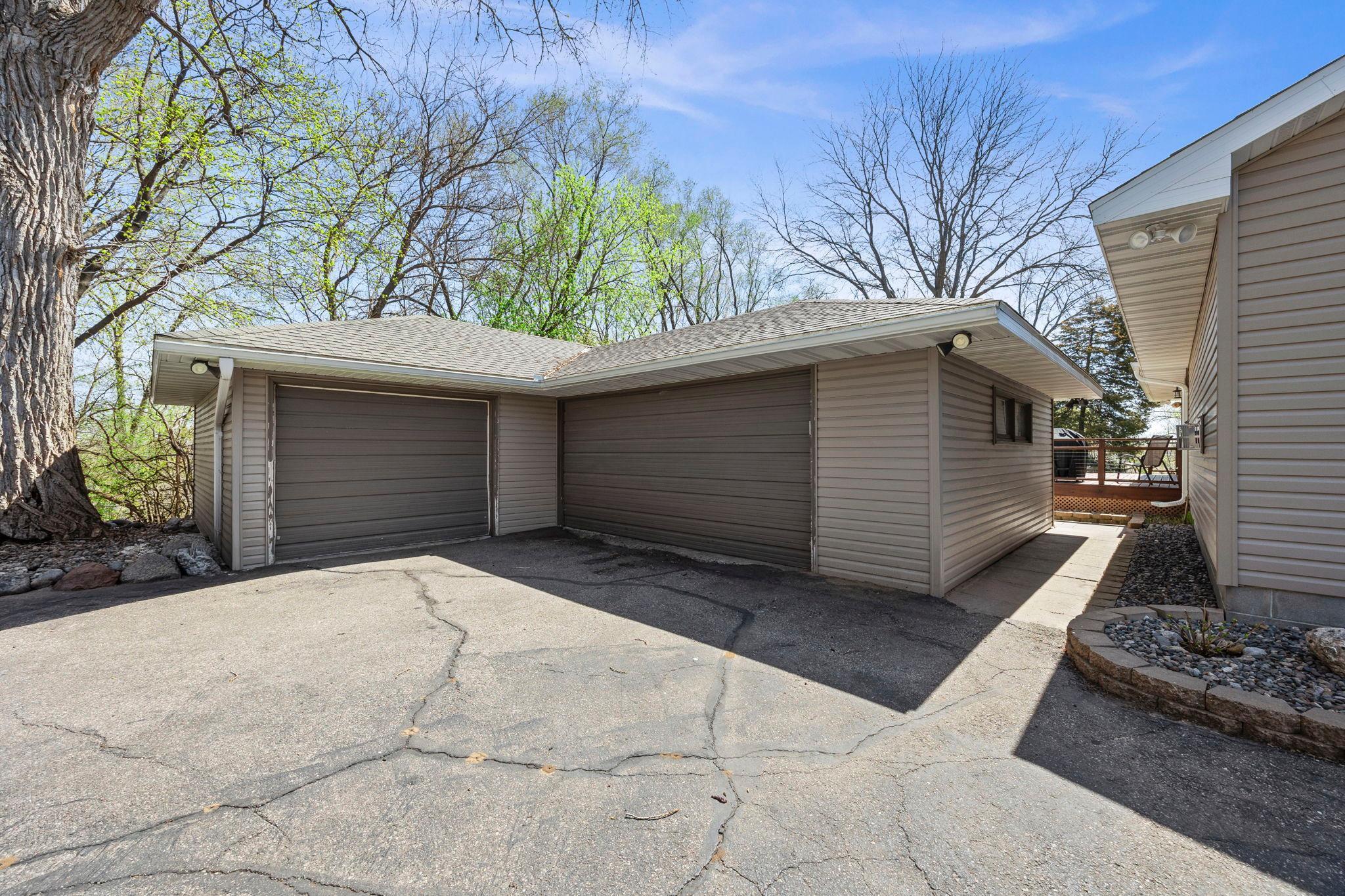 Even though the garage is detached, it's just steps from the kitchen door.