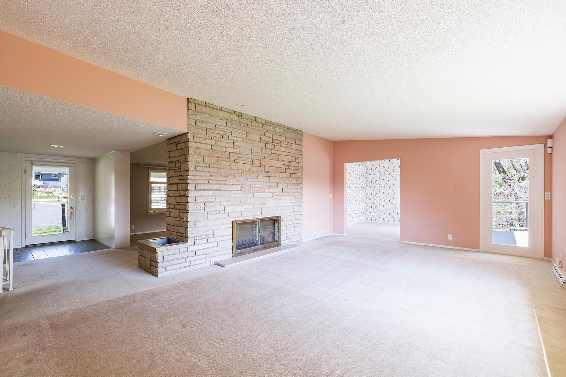 Living room fireplace