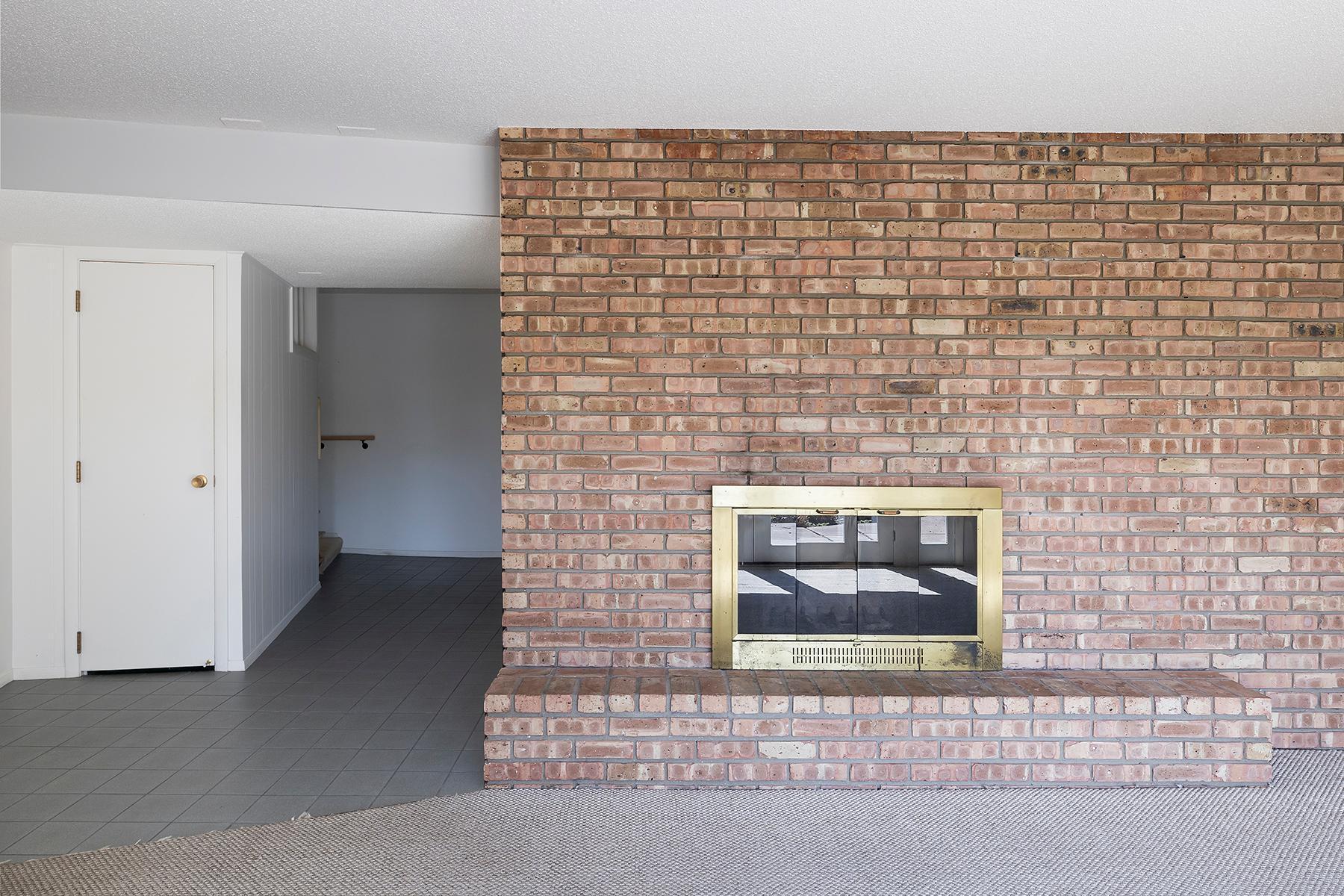 Lower level fireplace