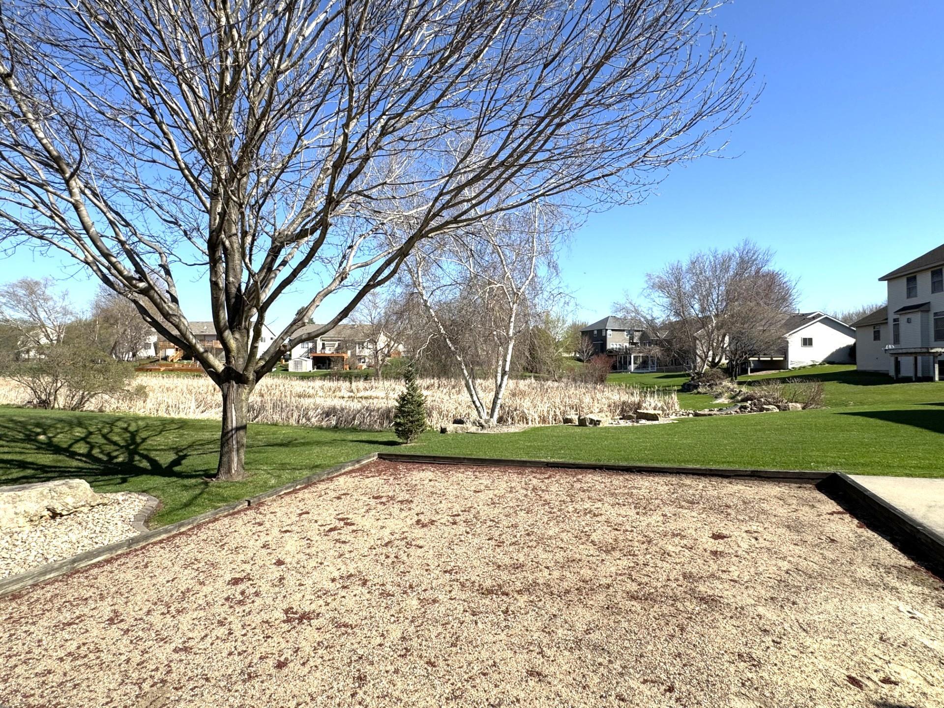 Sandbox ready for a future playset or perhaps a garden area