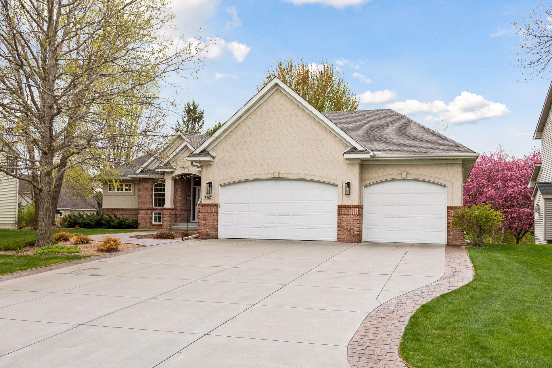 Beautiful concrete driveway and walkway