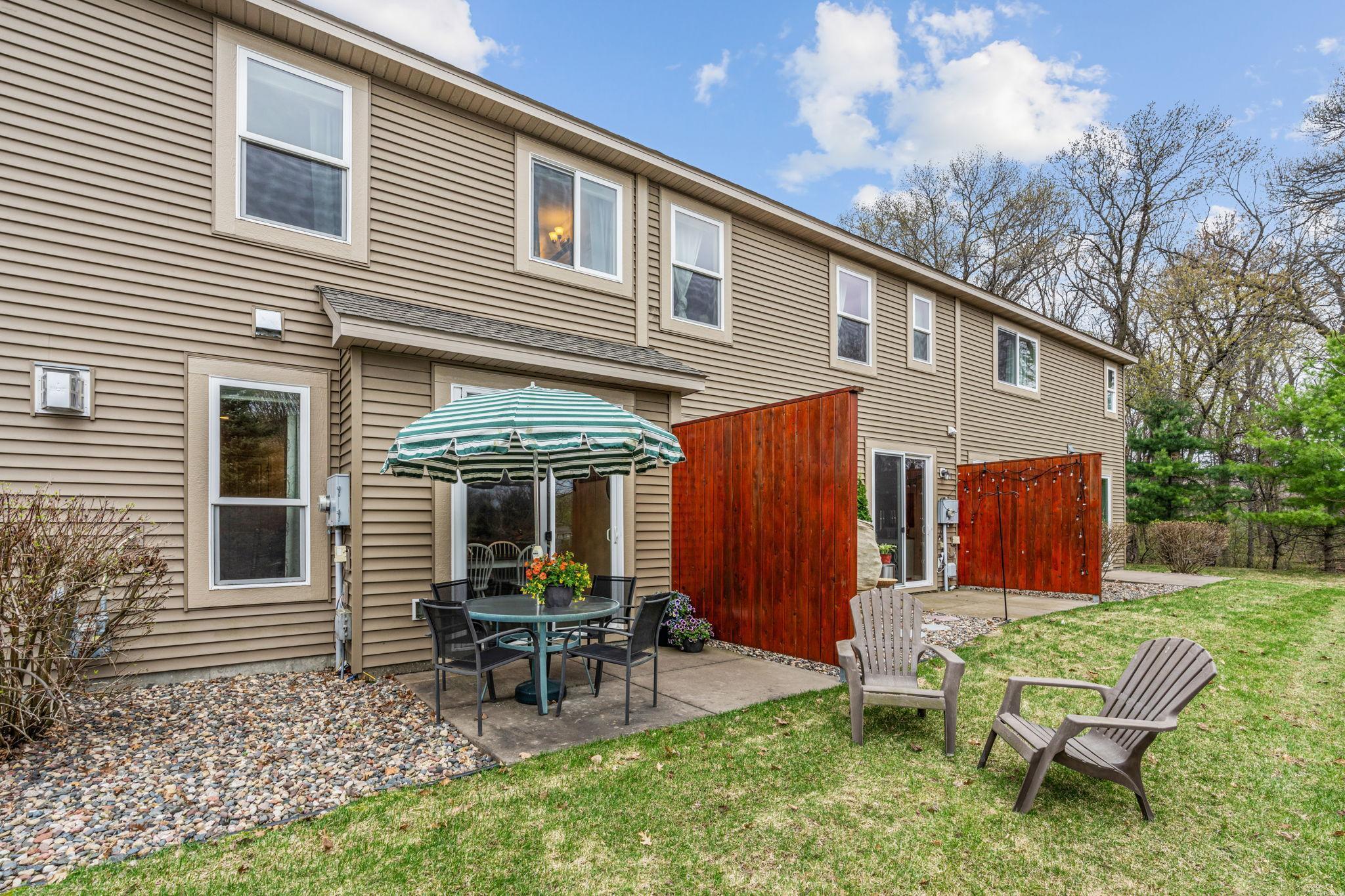 Private patio with space to entertain