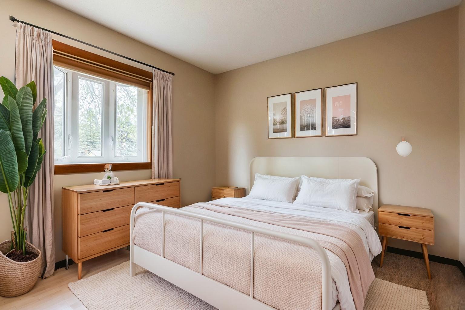 Comfortable second bedroom on upper level