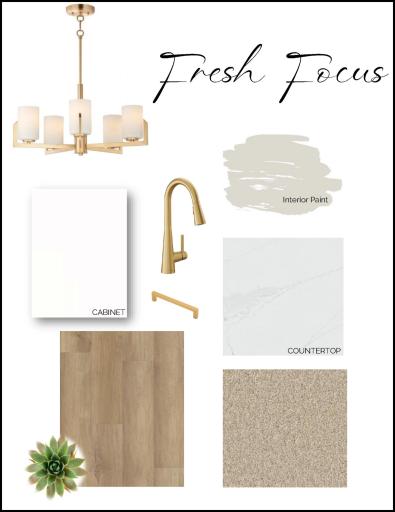 This home features our Designer Fresh Focus Collection with Gold hardware finishes!