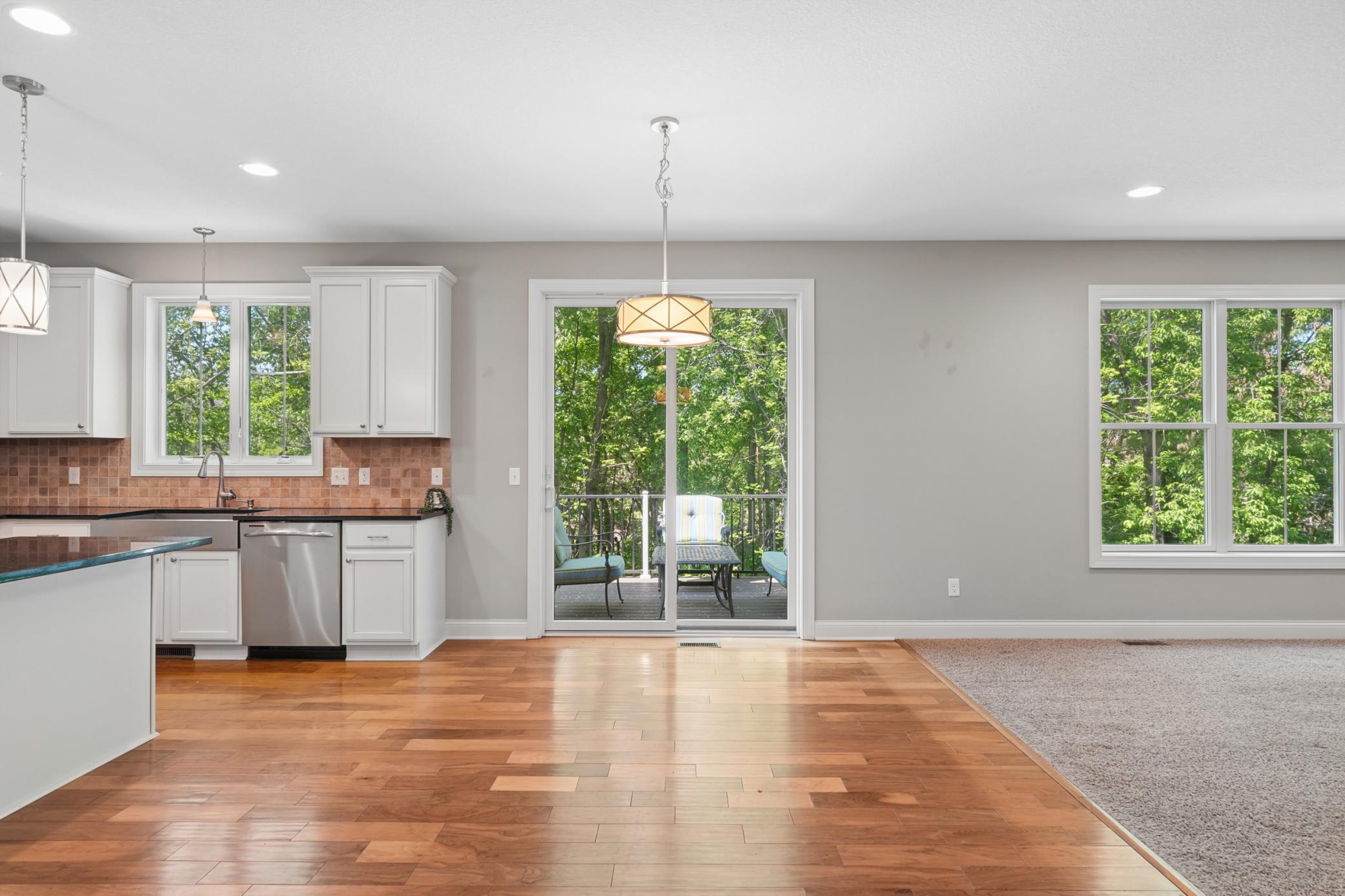 Sliding glass doors to deck.