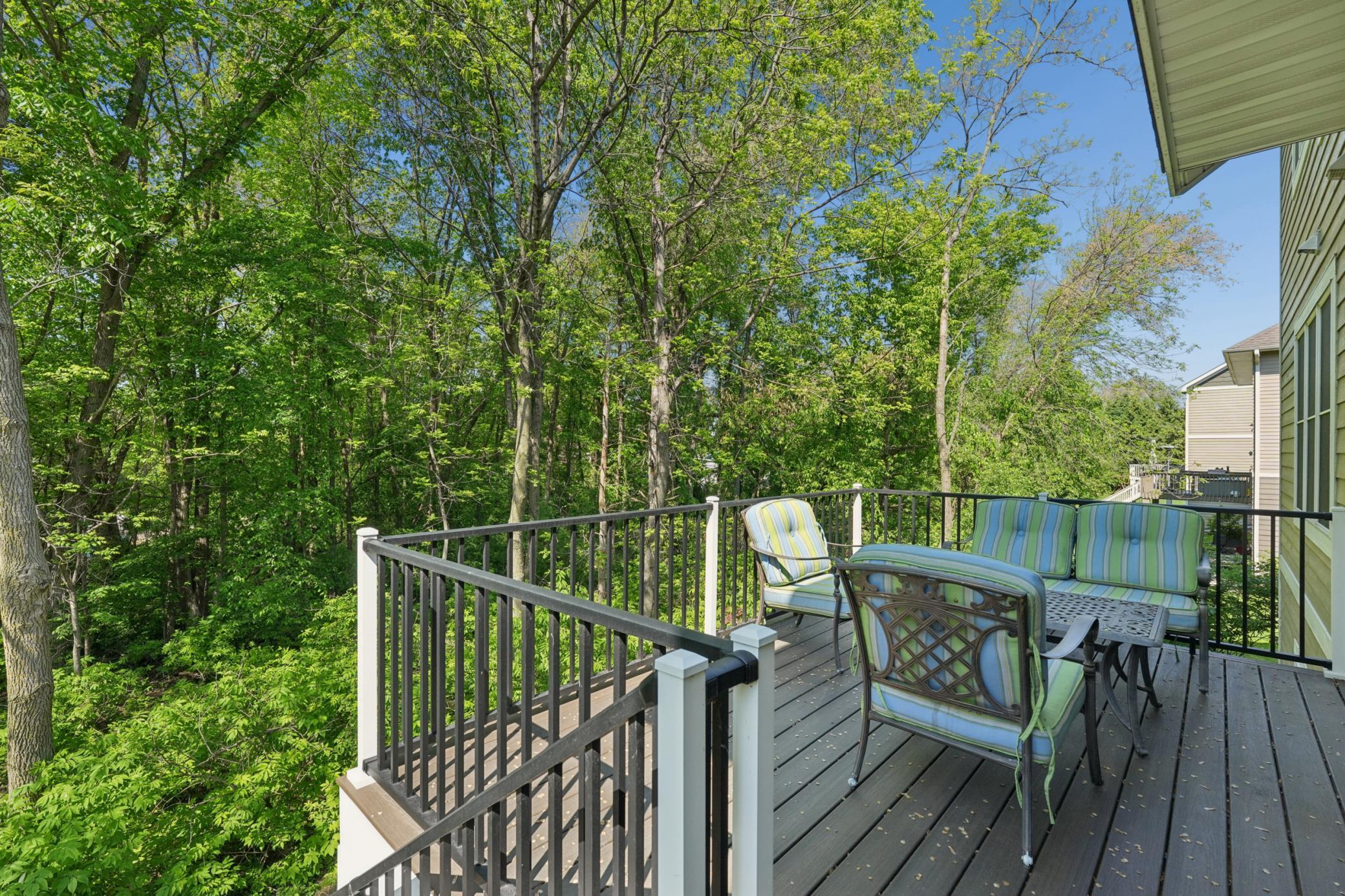 Deck with beautiful wooded views