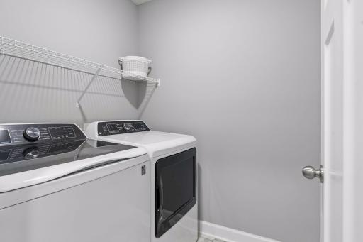 Upper level laundry for added convenience and a ton more storage.