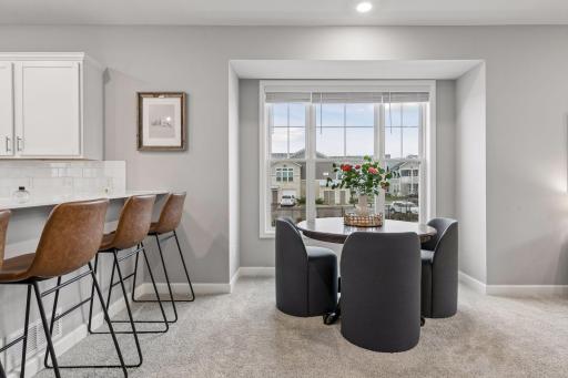 Thoughful design elements like a dining room niche.