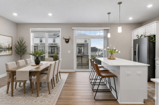 Virtual image shows dining room option instead of sitting area.