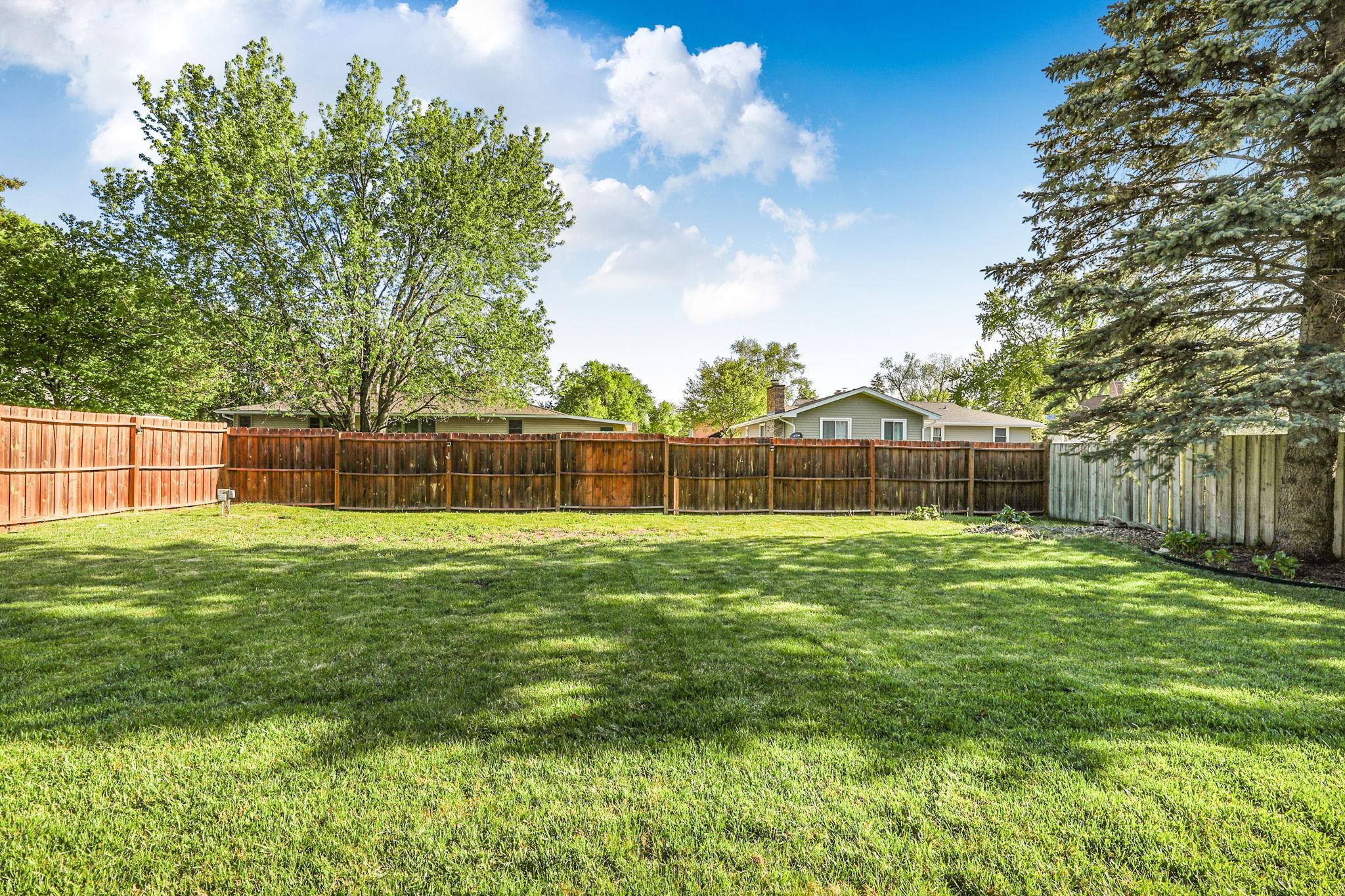 Spacious fenced in back yard