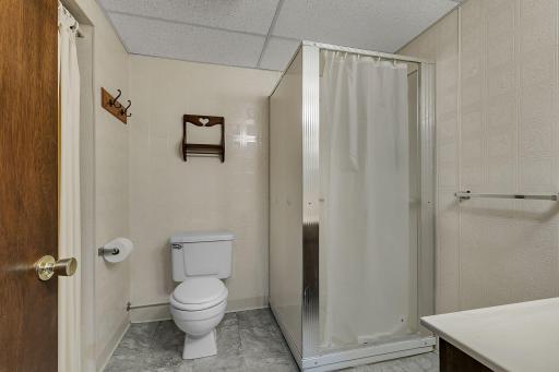 3/4 Bath in lower level with new flooring