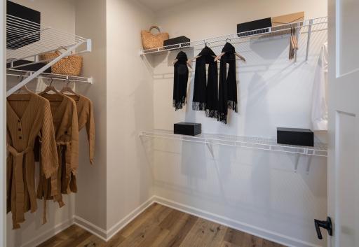 A closet that keeps things dialed in - space for everything and a setup that makes sense day to day - *Photo of model home, design selections may vary