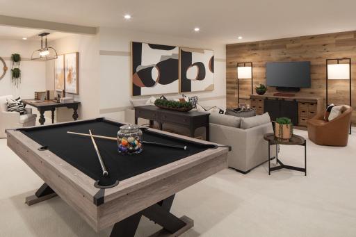 Lower level built for downtime and fun, offering plenty of room to spread out, relax , and enjoy your time your way *Photo of model home, design selections may vary