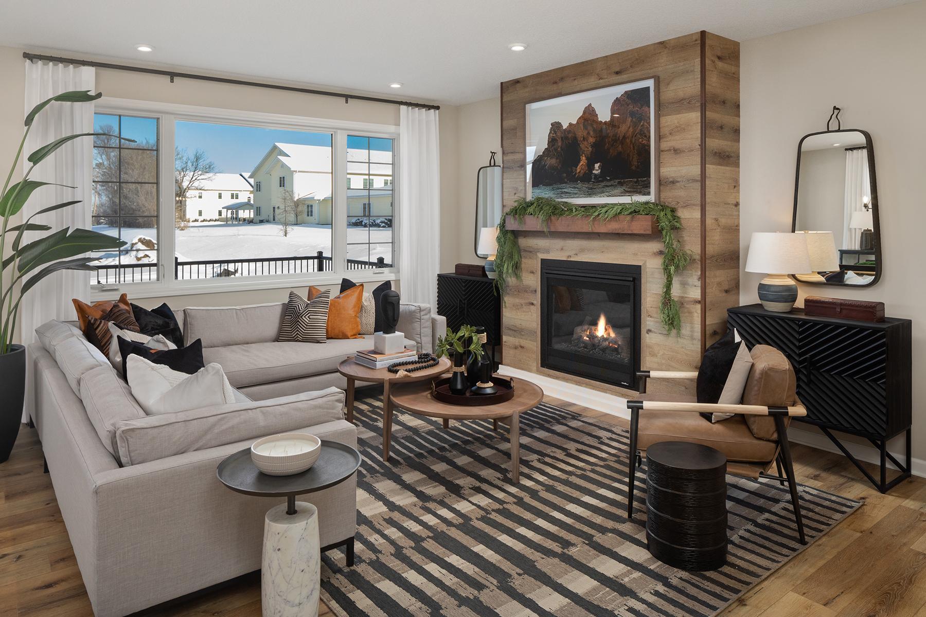 Family Room with picture windows - *Photo of model home, design selections may vary