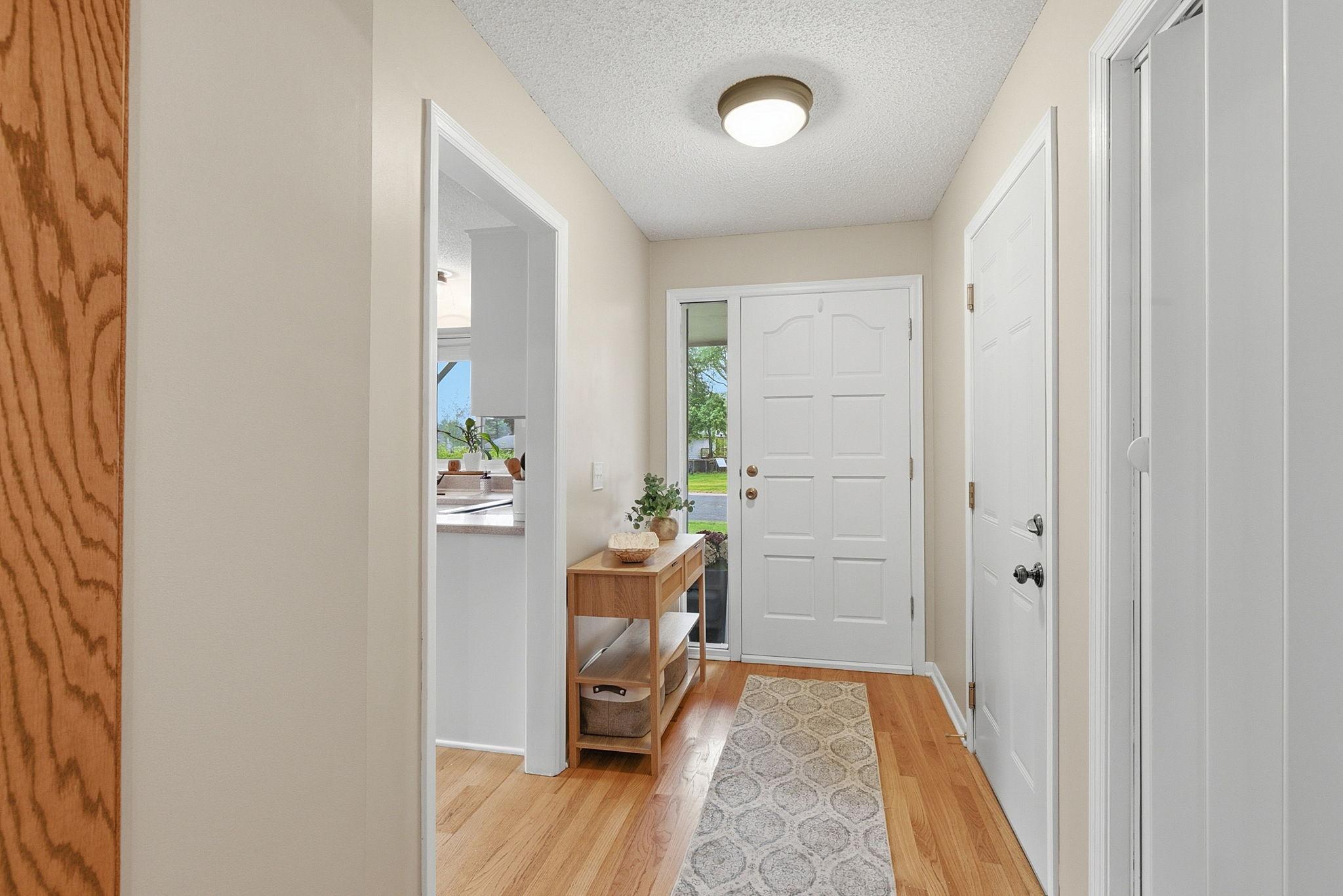 Front entry is wide and has a large closet