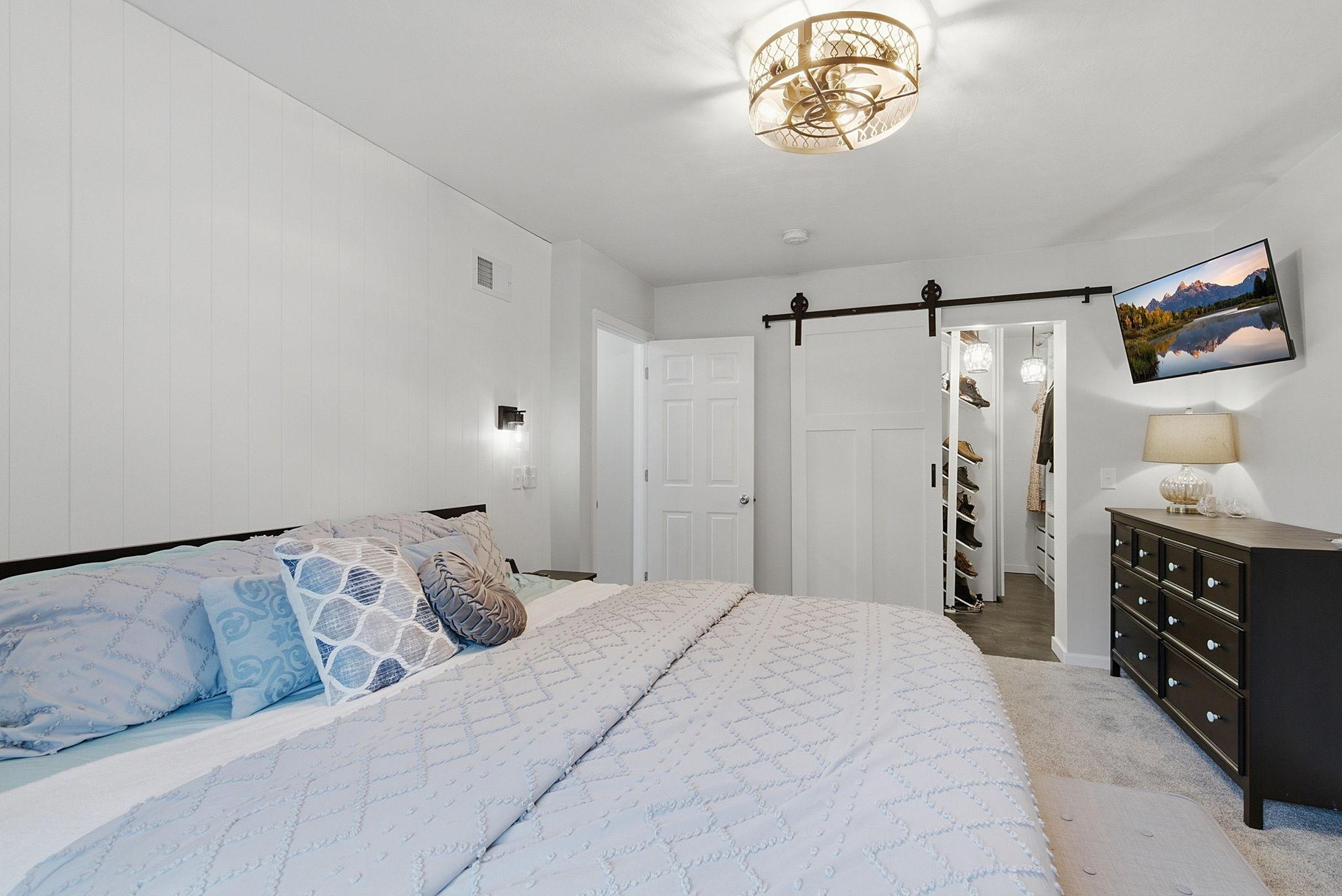 Primary bed and private bath