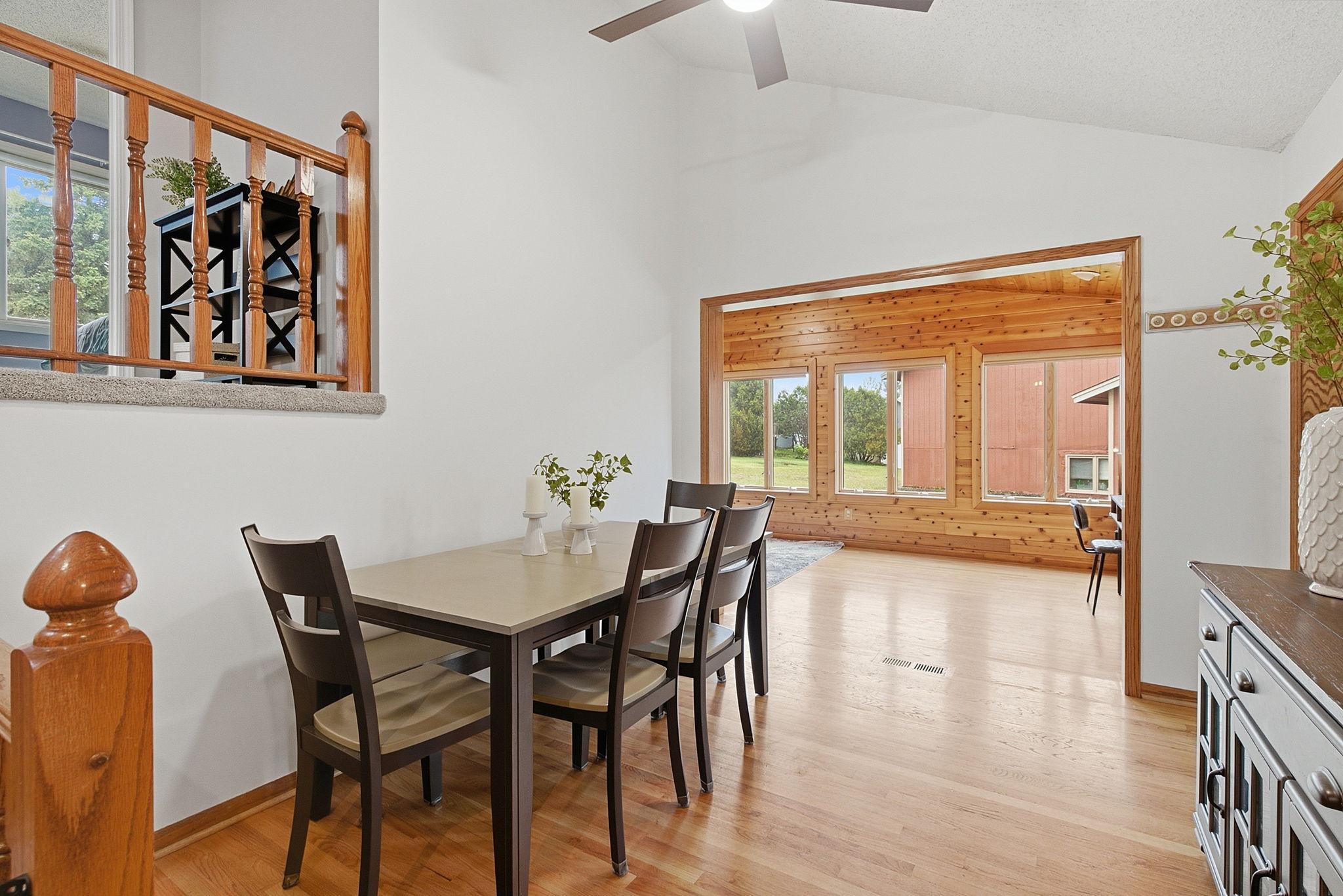 Dining area leads into the 4 season porch