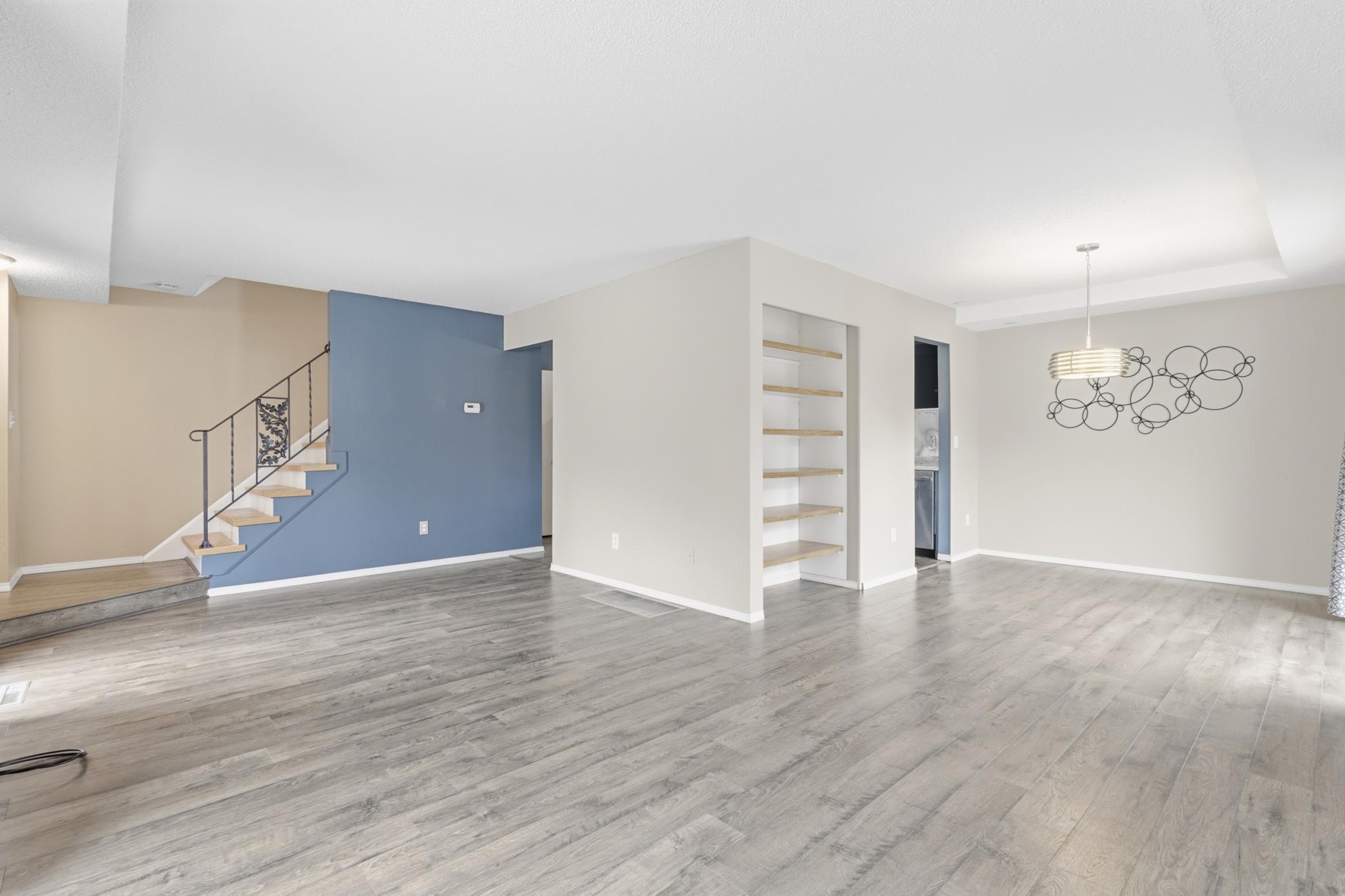 Main level living and dining