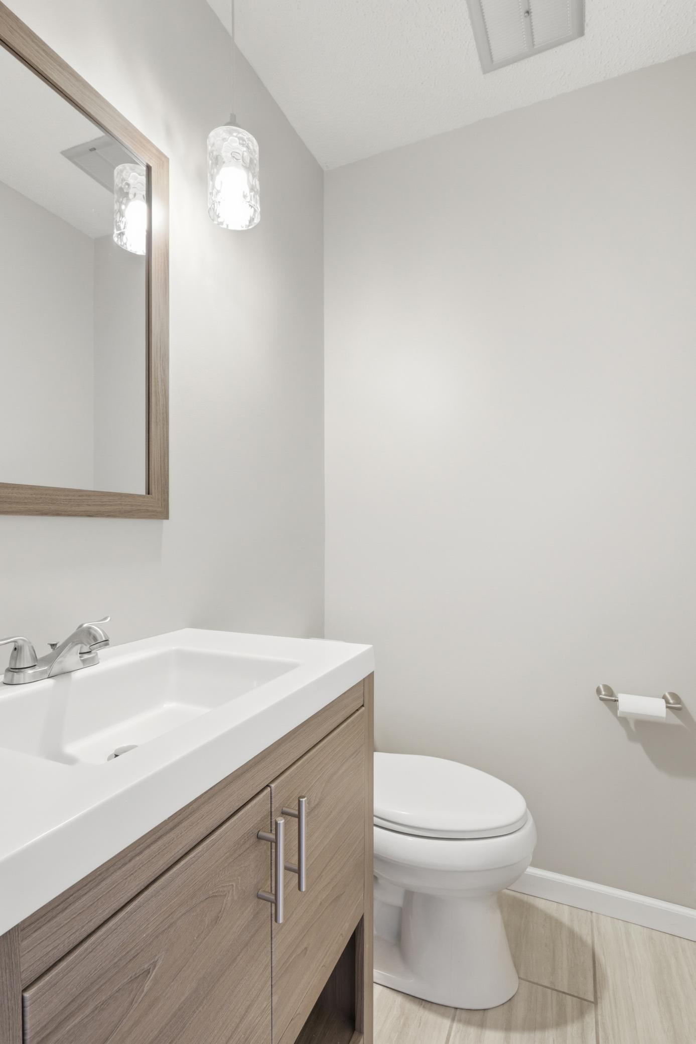 Main level powder room