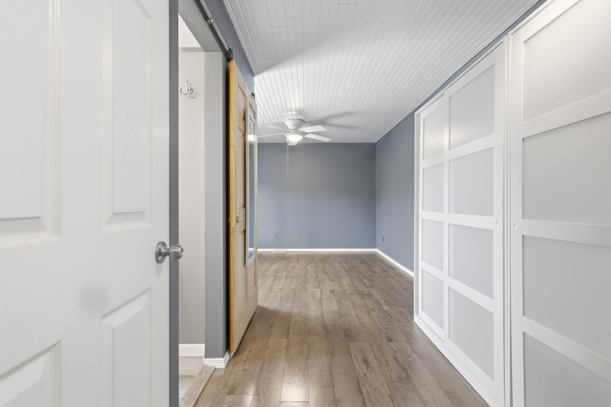 Upper level primary suite complete with wardrove and 3/4 private bathroom