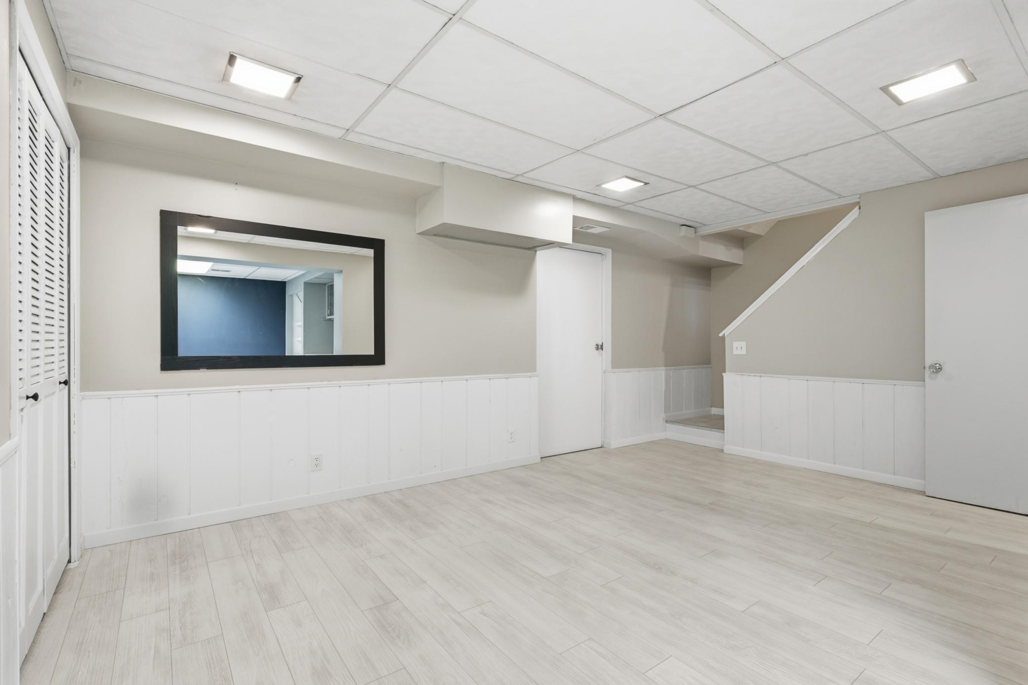 Lower level with access to garage