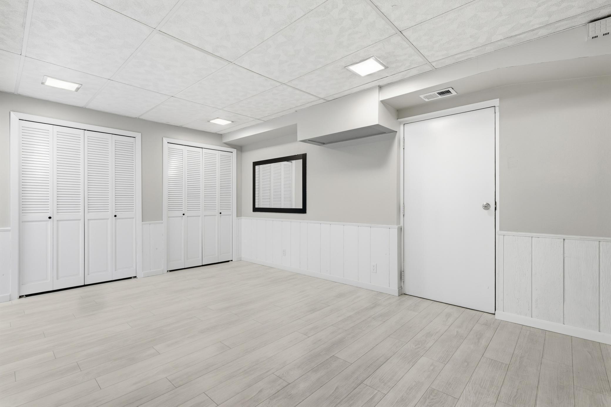 Lower level with access to the garage