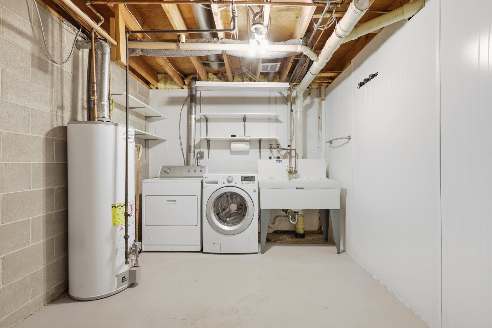 Lower level utility room