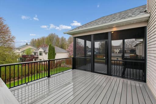 Great porch set up with room to grill & entertain