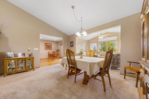 Dining area flowing from the eat in kitchen