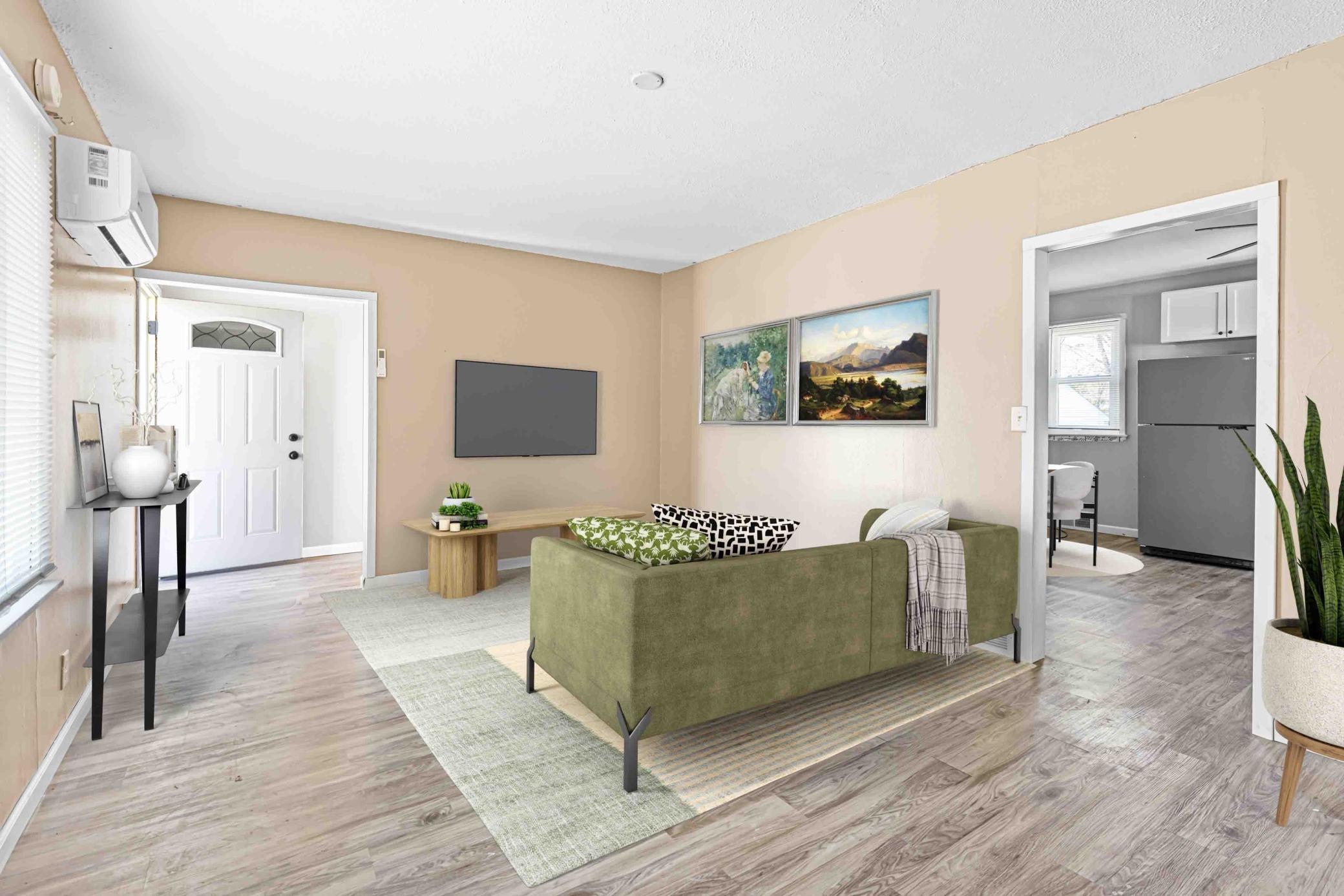 Digitally staged- living room