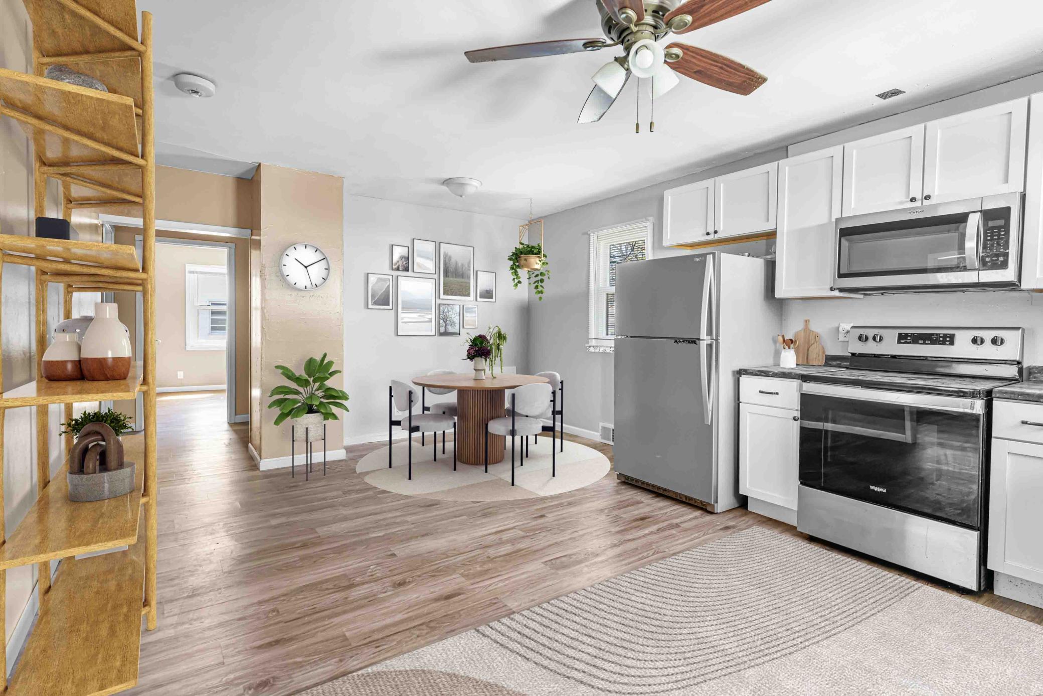 Ditigally Staged - kitchen and dining room