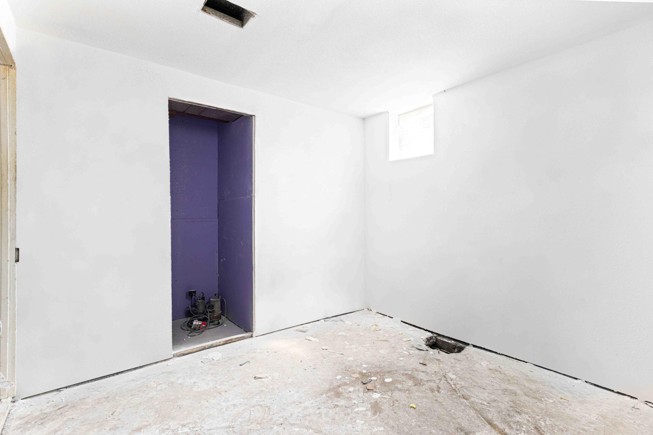 1st lower level partially finished