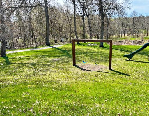 The walking path that runs through the park area also allows for access to the lake from the parking area.