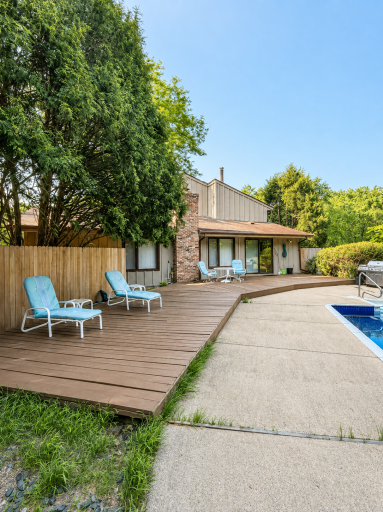 Freshly stained deck. Plenty of room to entertain and host BBQ's or relax in your own private sanctuary.
