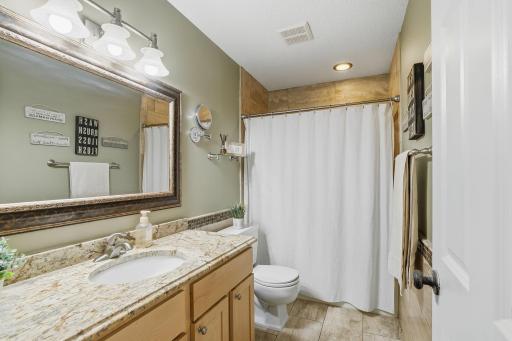Updated full bathroom on the upper level.