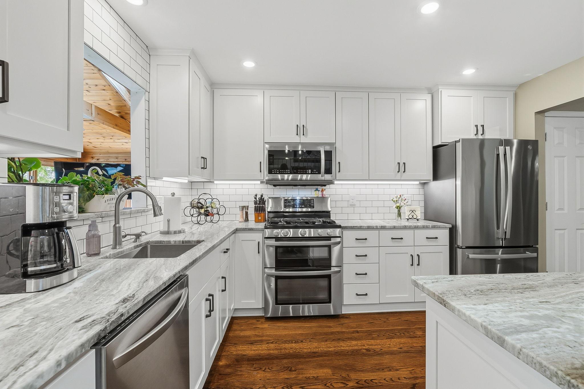 The beautifully remodeled kitchen on the main level.