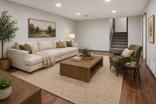 Enjoy additional living space in this inviting lower-level family room