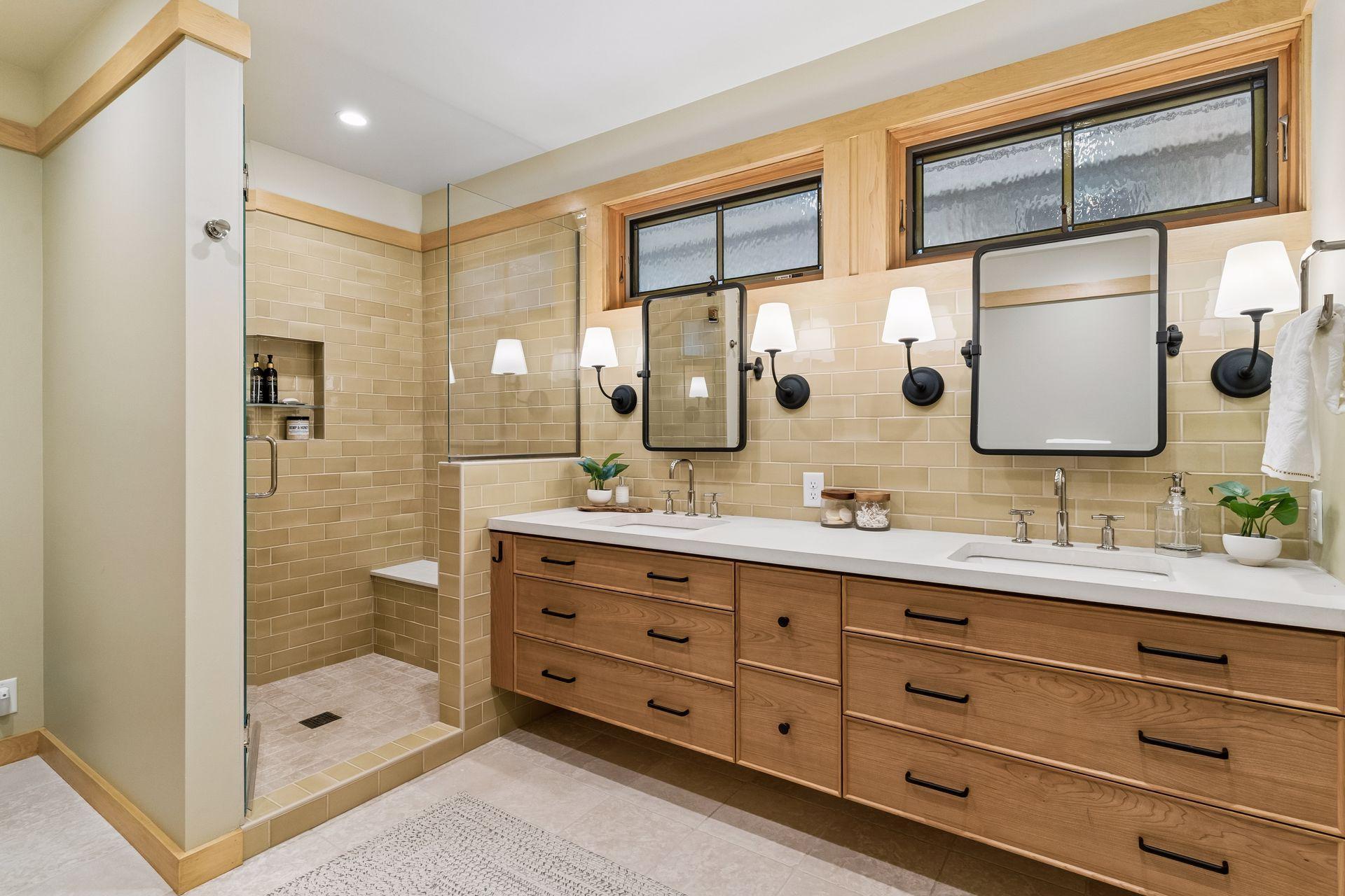 In-floor heat in this beautiful new primary bath by Terra Firma