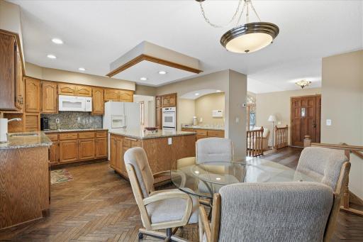 Open Kitchen features: big center island w/granite counter top w/lower cabinets