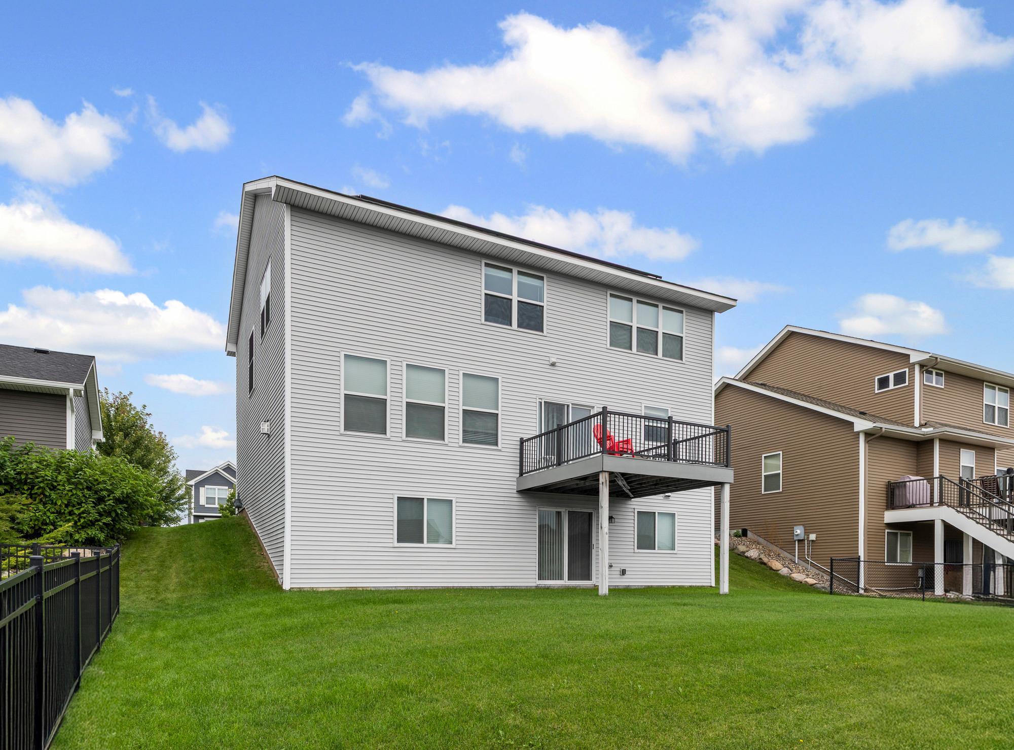 A walkout basement, with a lot of natural light, and a maintenance free deck