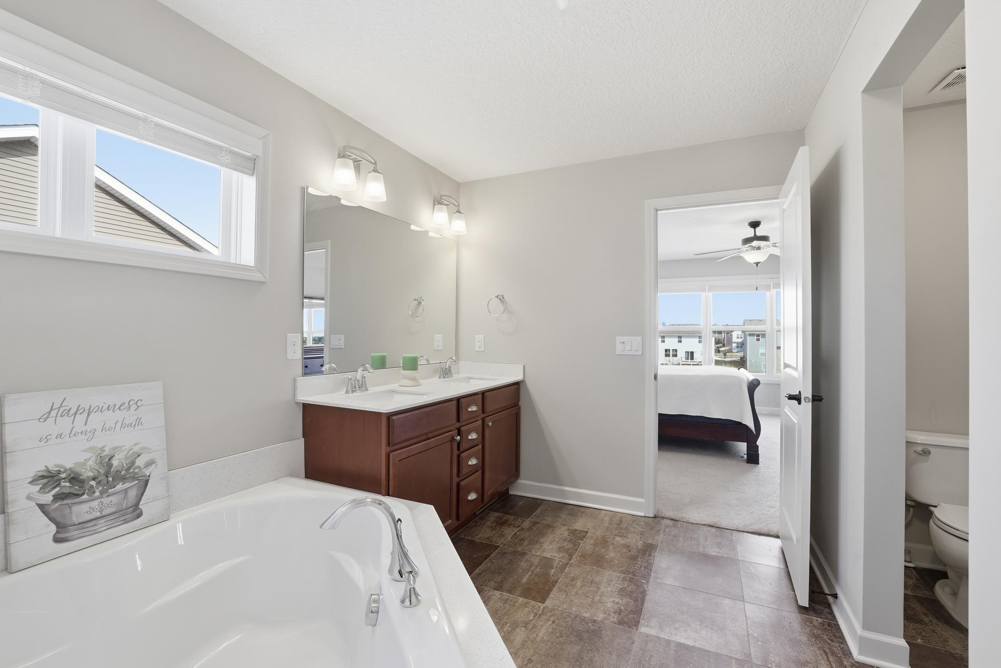 Natural light and large soaking tub