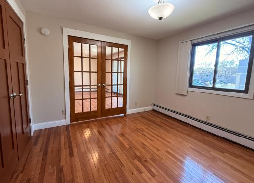 Gorgous french doors in the secondary bedroom