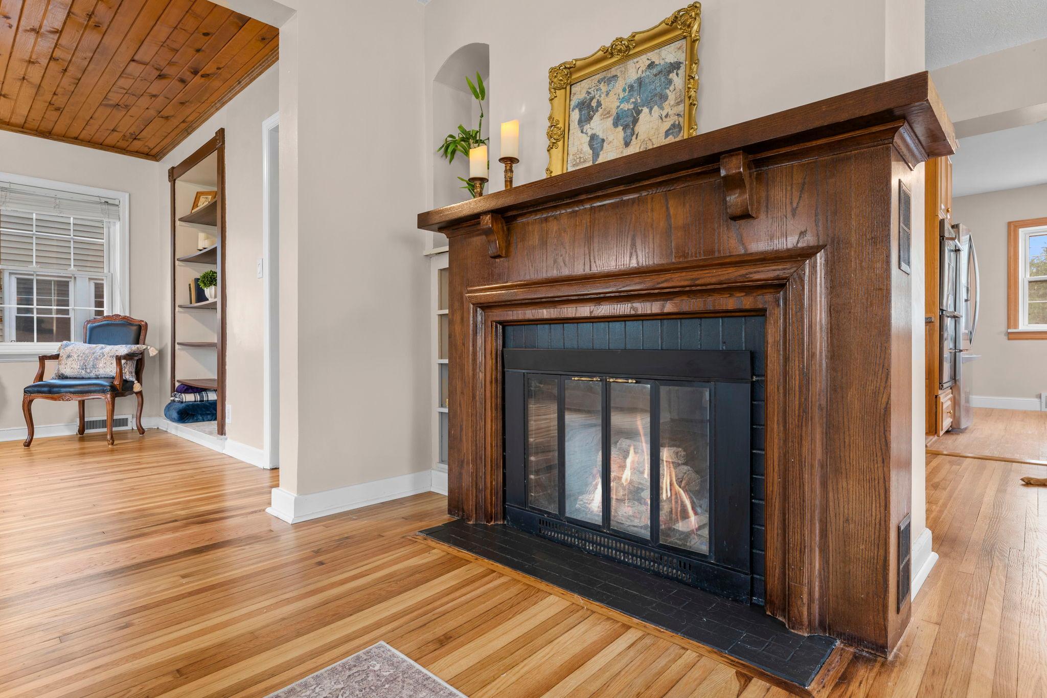 Original Fireplace With Built-Ins Throughout