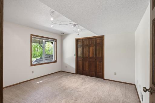 Bedroom 5 of the home is in the lower level with a HUGE closet!
