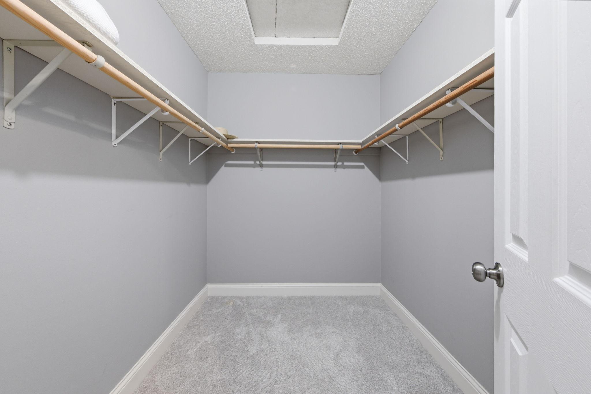 Large primary walk-in closet